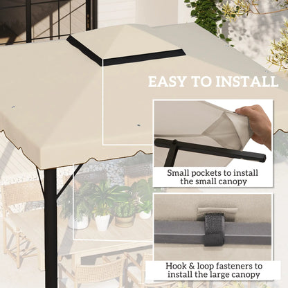 10' x 10' Gazebo Replacement Canopy, Double Vented Roof, Beige Gazebo Canopy Replacement at Gallery Canada