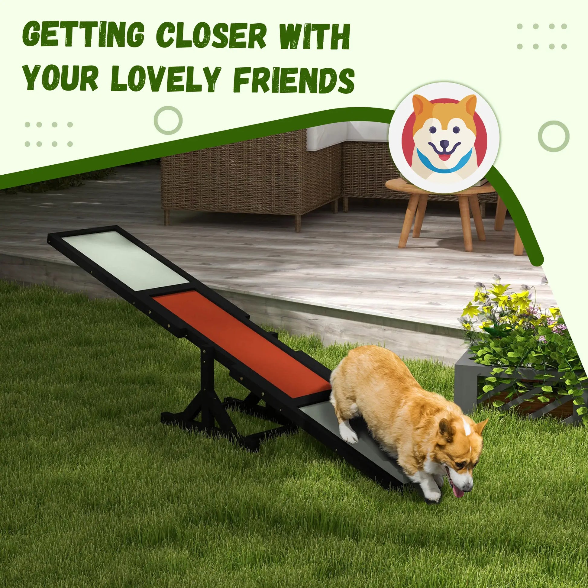 Wood Pet Seesaw, Dog Agility Training Equipment, Weather Resistant, Black Dog Agility Training Equipment at Gallery Canada