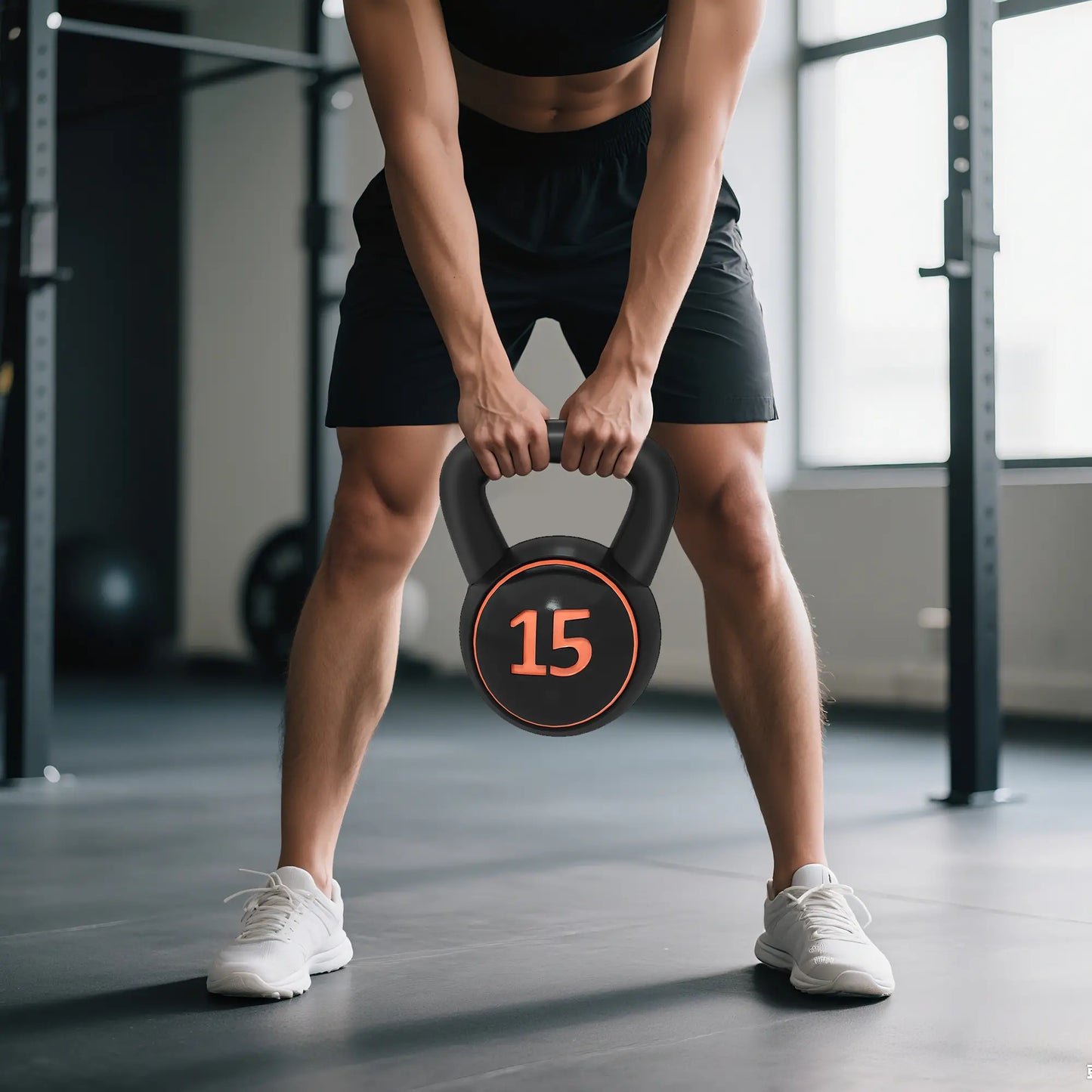 Three-Piece Kettlebell Set, 5lbs, 10lbs, 15lbs, with Stand Strength Training Equipment at Gallery Canada