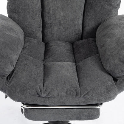 Criss Cross Chair With Wheels, Waterfall Armrests, Dark Grey, Dark Grey