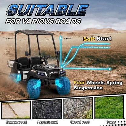 24V 2 Seater Kids Electric Car, Remote Control, 4 Wheels, Black Electric Toy Cars at Gallery Canada