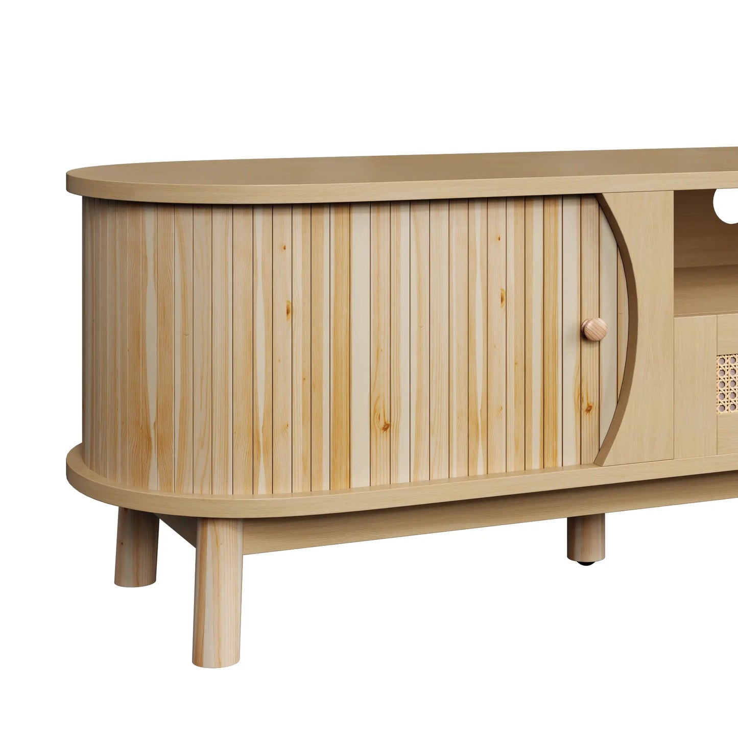 TV Stand, Solid Wood Doors, Drawers, 65" L x 14.5" W x 18" H, Natural TV Stands at Gallery Canada