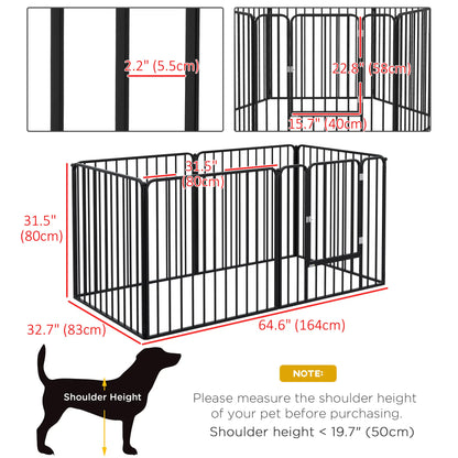 Outdoor Dog Fence, 6 Panels 31.5" Height, Steel Pet Exercise Pen, Small Medium Dogs Houses, Kennels & Pens at Gallery Canada