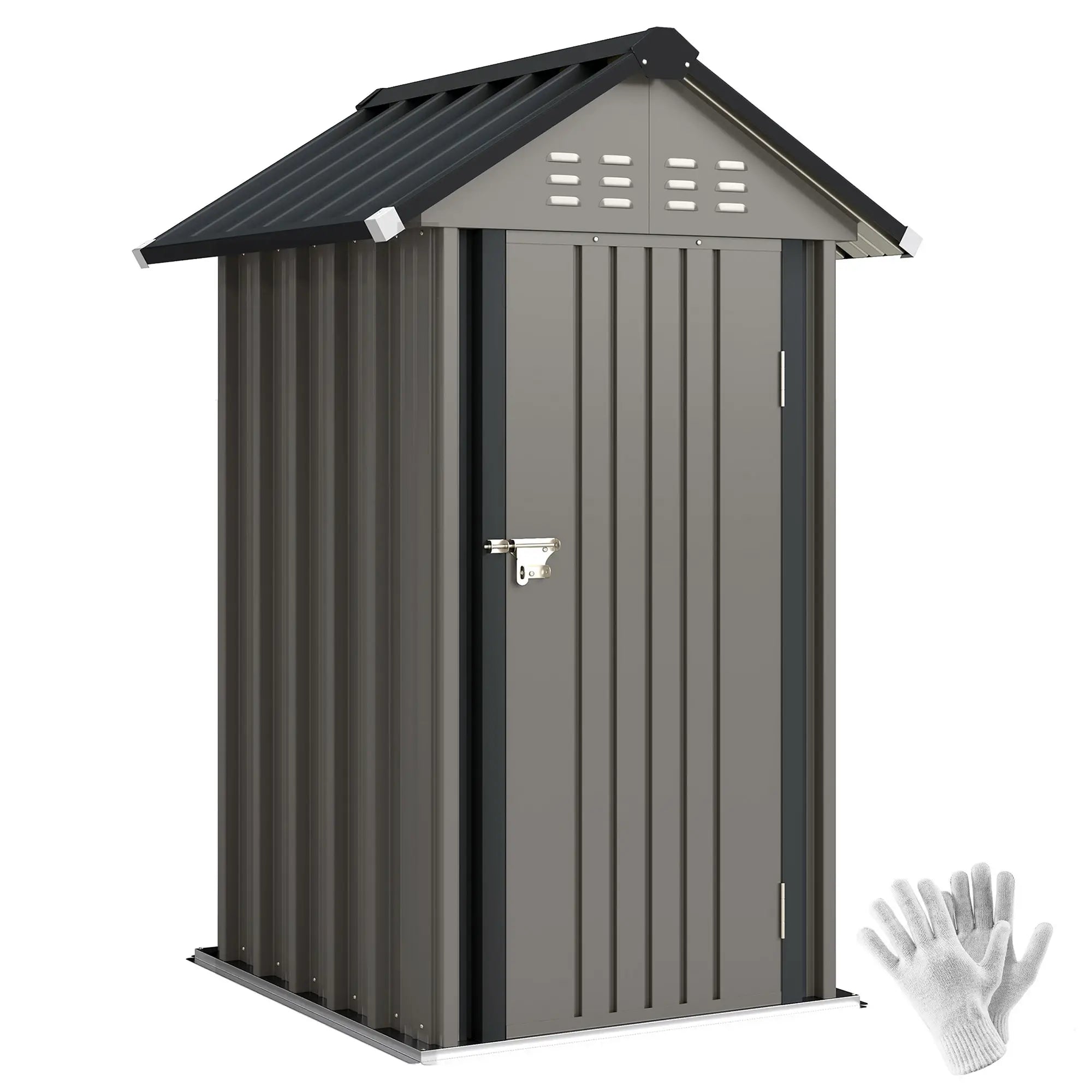 Outdoor Storage Shed With Lockable Door, Metal Garden Shed With 4 Vents Sheds at Gallery Canada