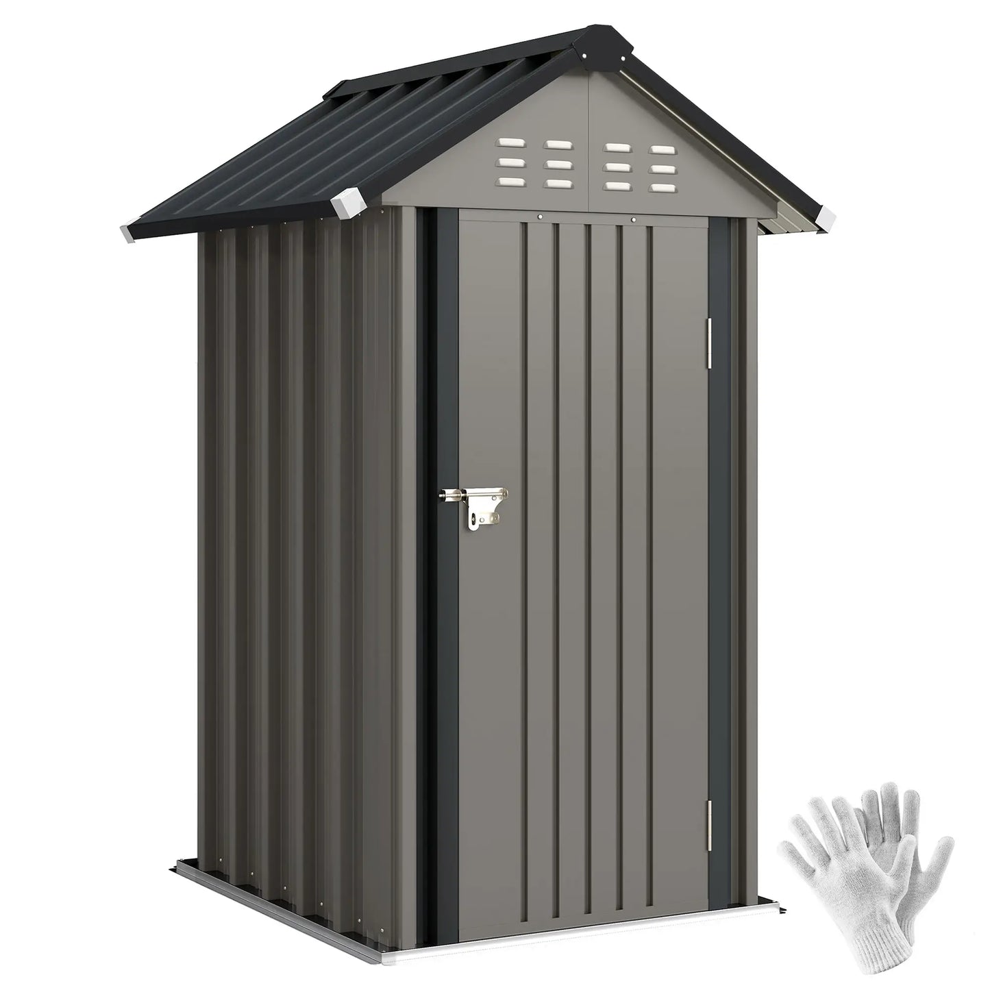 Outdoor Storage Shed With Lockable Door, Metal Garden Shed With 4 Vents Sheds at Gallery Canada