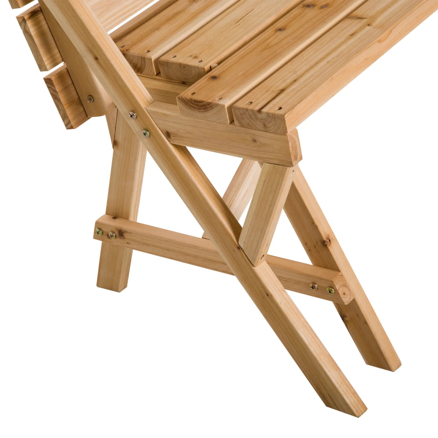 Wooden Folding Picnic Table with Benches, Outdoor Convertible Patio Garden Bench, Umbrella Hole Outdoor Dining Sets at Gallery Canada