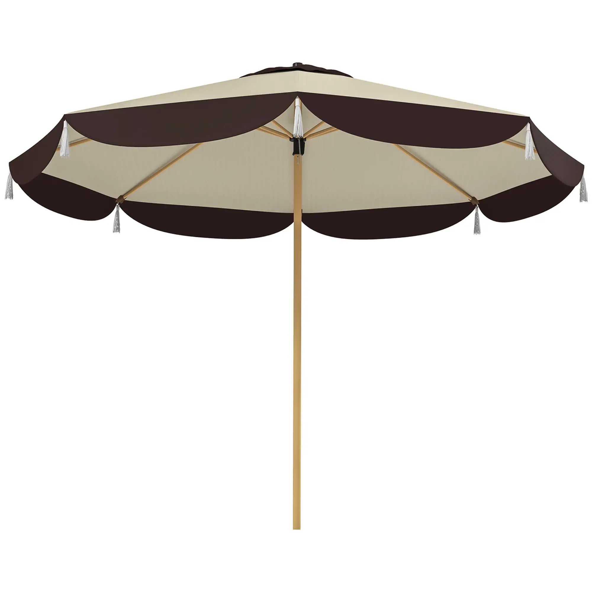 9FT Patio Umbrella, UPF 50+, 8 Ribs, Vented, Beige Sun Umbrellas Beige at Gallery Canada
