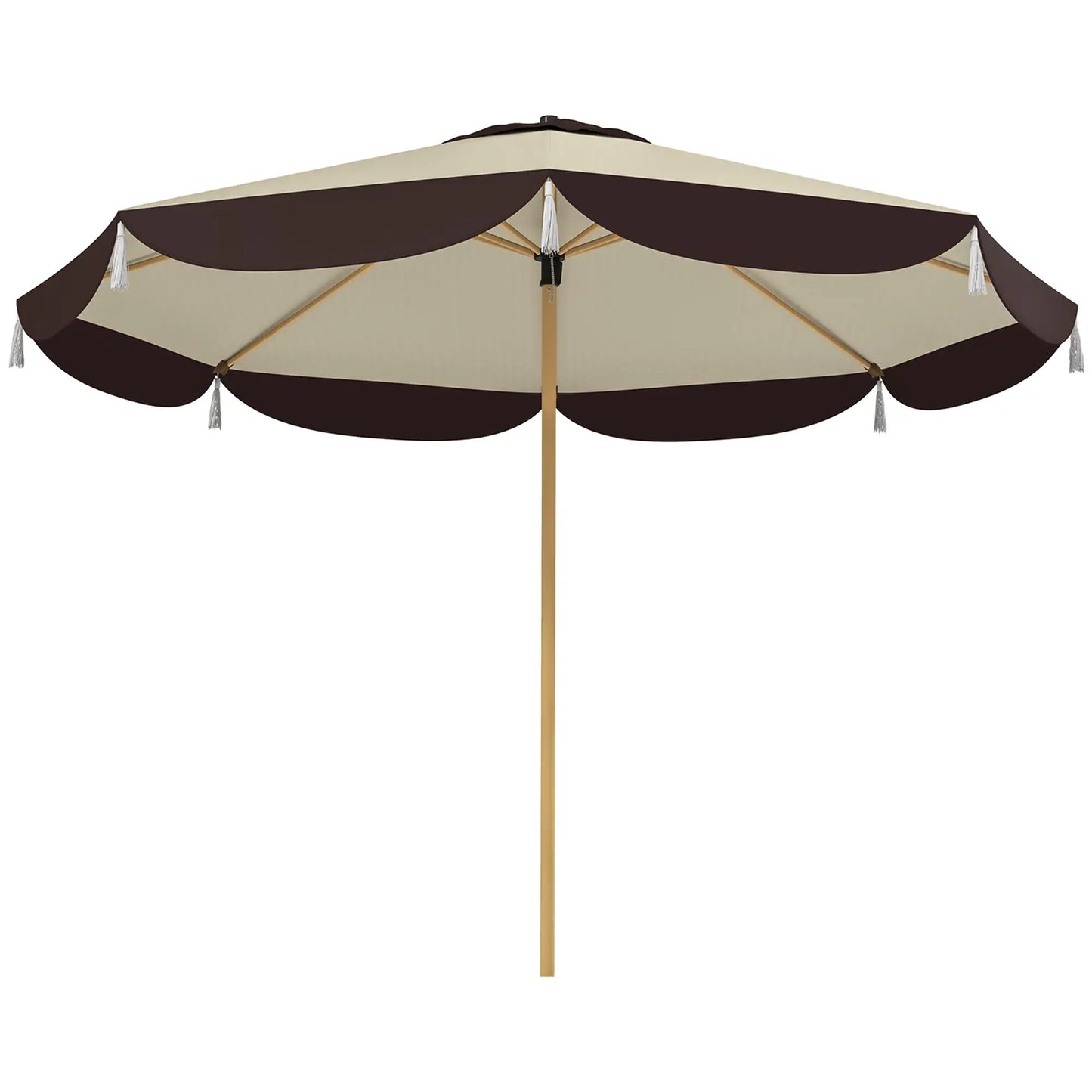 9FT Patio Umbrella, UPF 50+, 8 Ribs, Vented, Beige Sun Umbrellas Beige at Gallery Canada
