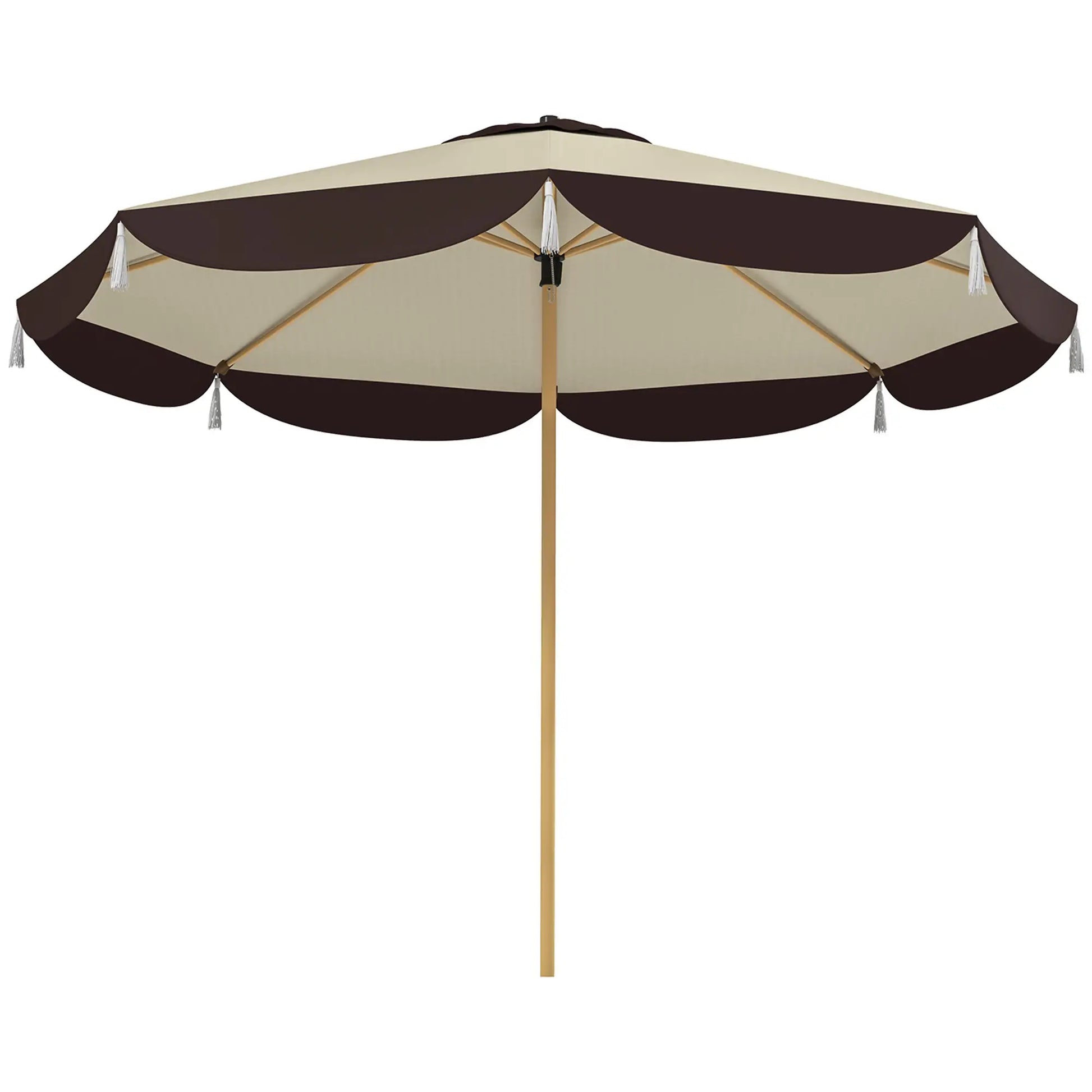 9FT Patio Umbrella, UPF 50+, 8 Ribs, Vented, Beige Sun Umbrellas Beige at Gallery Canada