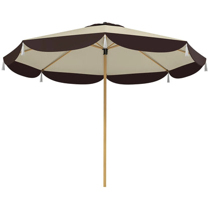 9FT Patio Umbrella, UPF 50+, 8 Ribs, Vented, Beige Sun Umbrellas Beige at Gallery Canada