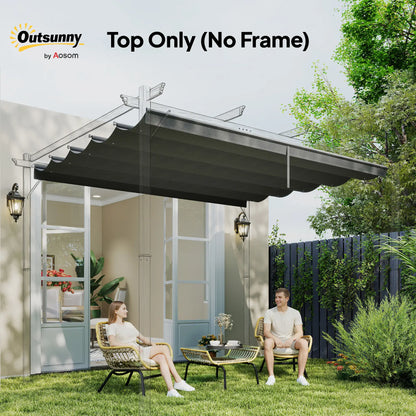 Retractable Pergola Canopy Cover, 10' x 13', Dark Grey Gazebo Canopy Replacement at Gallery Canada