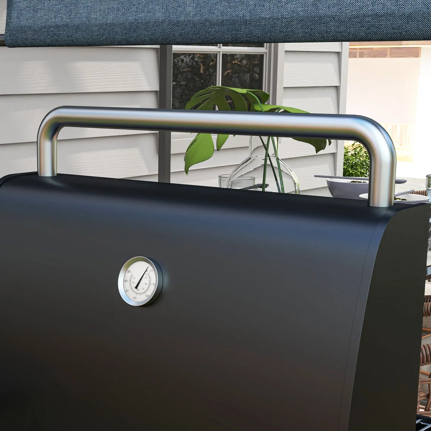 Charcoal BBQ Grill With Thermometer, Shelves, Wheels, Black Charcoal BBQ Grils at Gallery Canada