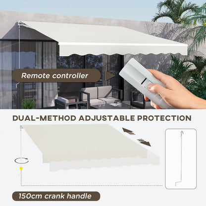 12'x10' Electric Retractable Awning, UV Protection, Cream Deck Awnings at Gallery Canada