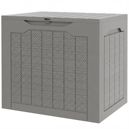 28 Gallon Deck Box, Resin Outdoor Storage With Handles, Waterproof UV Resistant Patio Storage Boxes Khaki at Gallery Canada