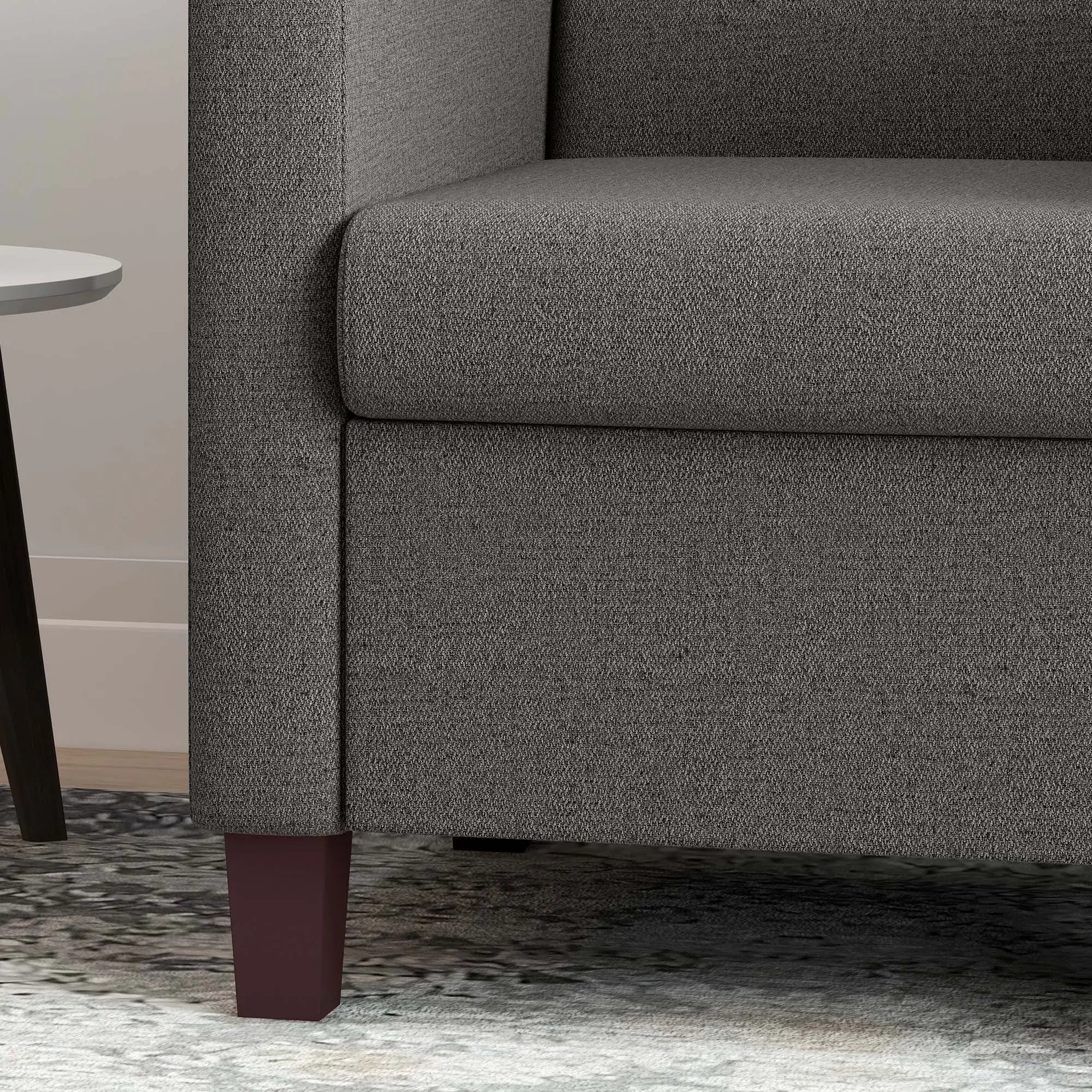 Modern Fabric Accent Chair, Seat Cushion, Non-Slip Pads, Dark Grey Accent Chairs at Gallery Canada