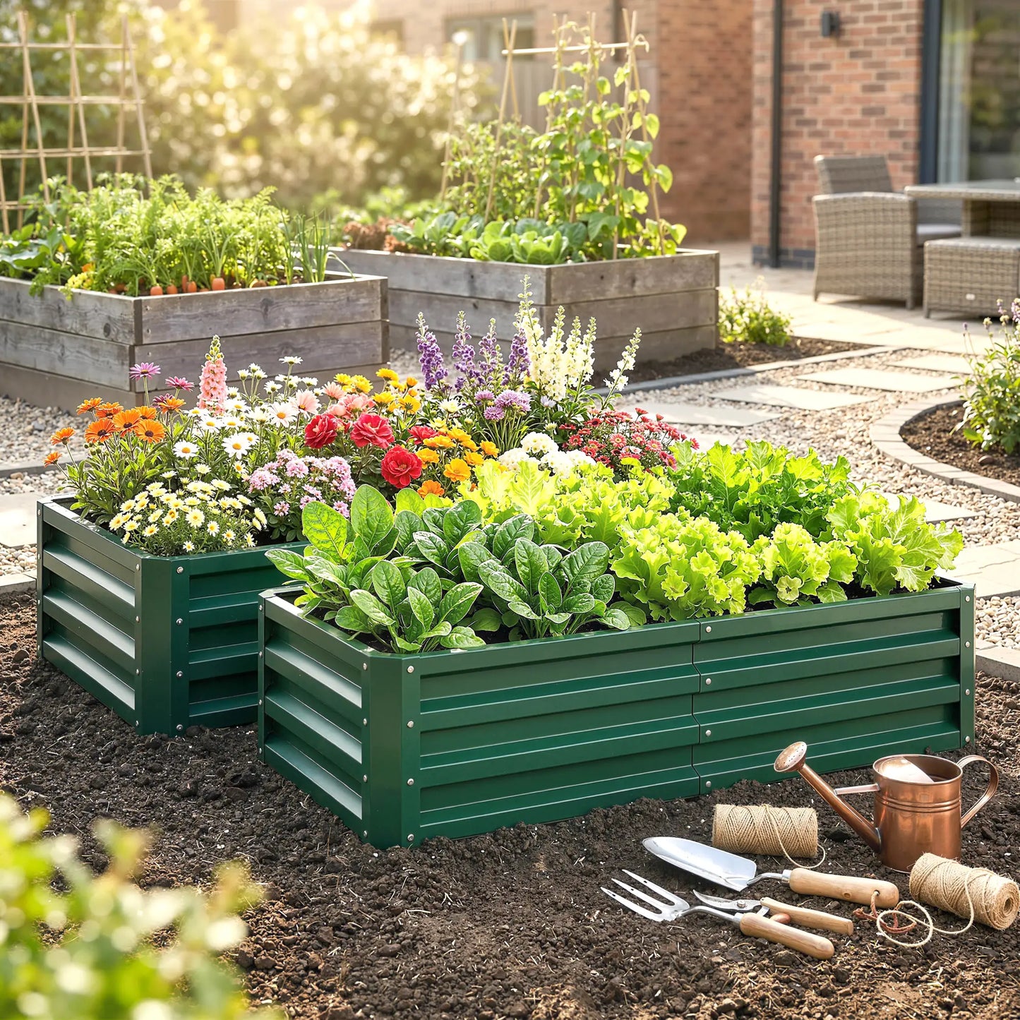 4' x 2' x 1' Raised Garden Bed, Set of 2 Galvanized Planter Box Galvanized Planter Boxes at Gallery Canada