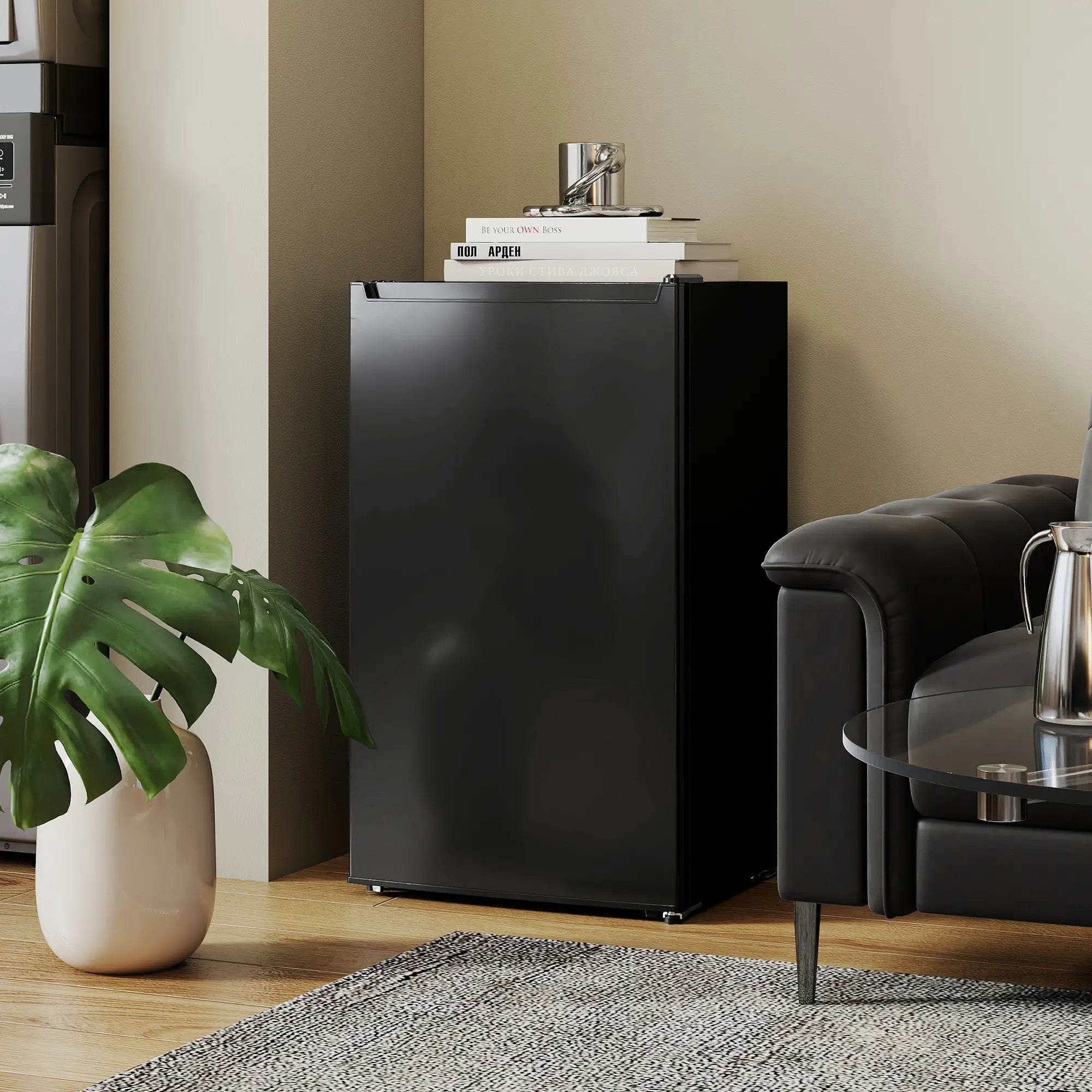 2.1 Cu. Ft. Mini Freezer, Compact Upright, Reversible Door, Black Small Kitchen Appliances at Gallery Canada