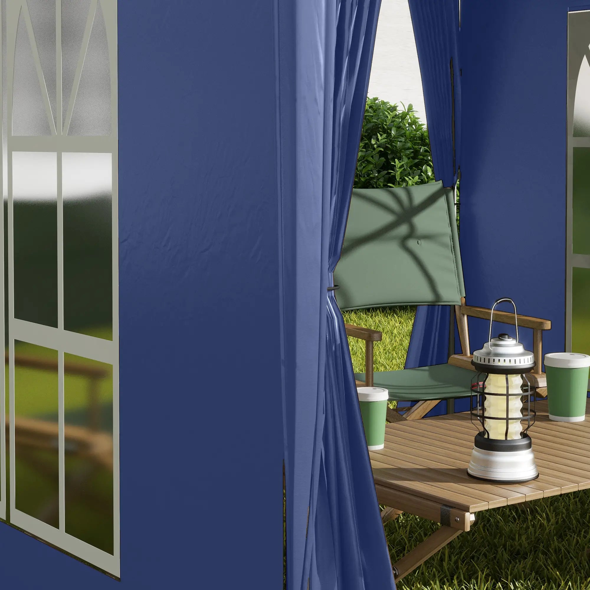 6.6'x6.6' Pop Up Canopy Tent, Instant Sun Shelter, Blue Pop Up Canopies at Gallery Canada