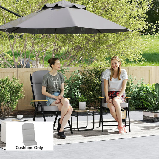 Outdoor Seat Cushion with Back, UPF 20+, Non-Slip, Light Grey Patio Chair Cushions Light Grey at Gallery Canada