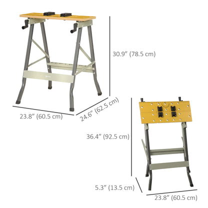 Foldable Work Bench w/ 4 Adjustable Clamps, Carpenter Saw Table Tool Organizers at Gallery Canada