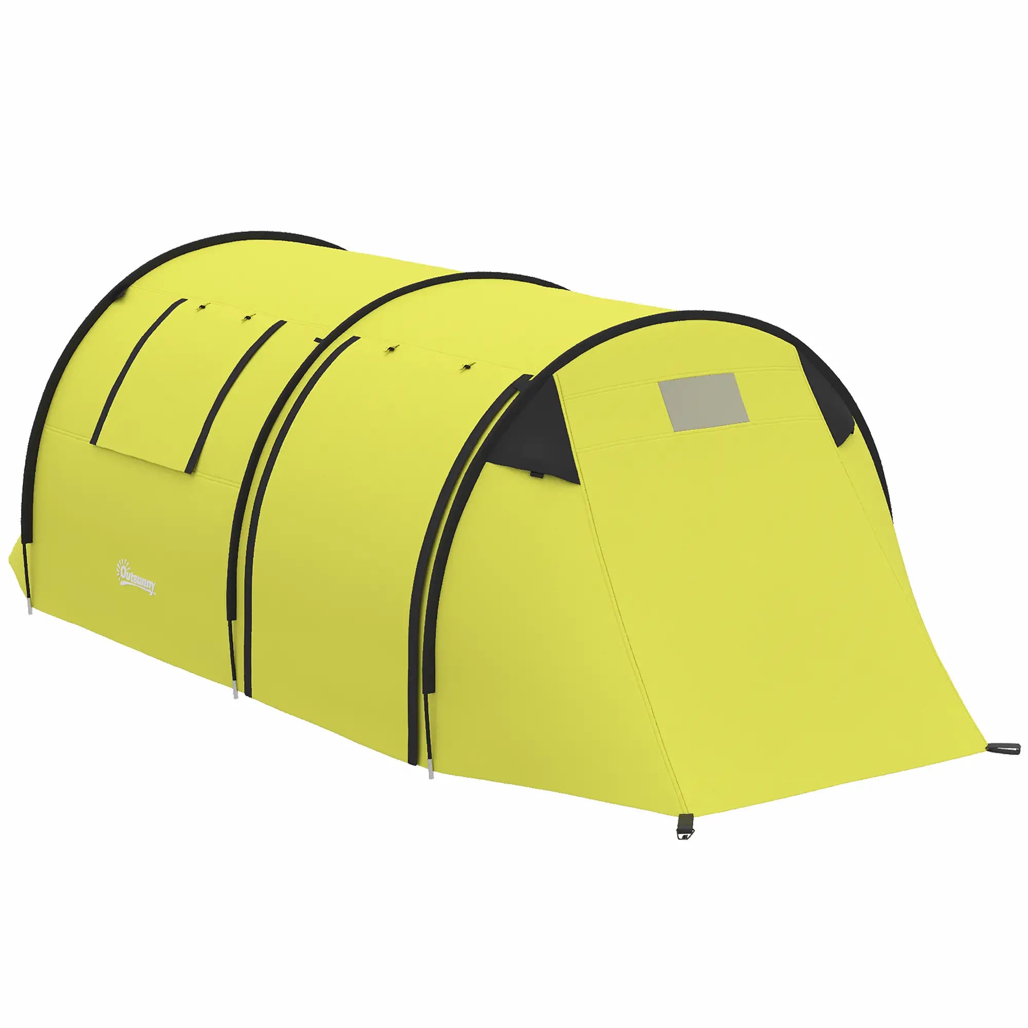 3-4 Person Camping Tent with 2 Rooms, 3000mm Waterproof Portable Family Tent with Carry Bag, Yellow Camping Tents Yellow at Gallery Canada