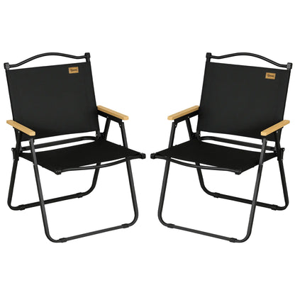 Set Of 2 Lightweight Folding Camping Chairs, Portable Armchairs, Black Picnic Tables & Camping Chairs at Gallery Canada