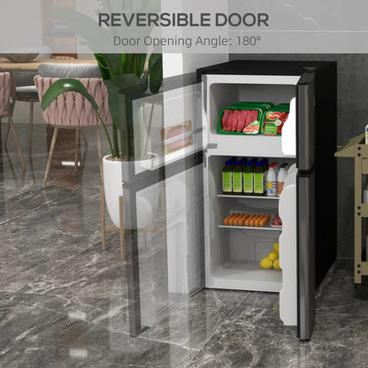 3.2 Cu Ft Compact Refrigerator, Mini Fridge with Freezer, Silver Small Kitchen Appliances at Gallery Canada