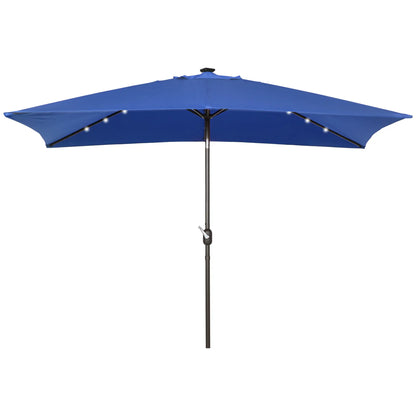 6.5x10ft Rectangle Solar Tilt Umbrella, Aluminum, Dark Blue Sun Umbrellas at Gallery Canada