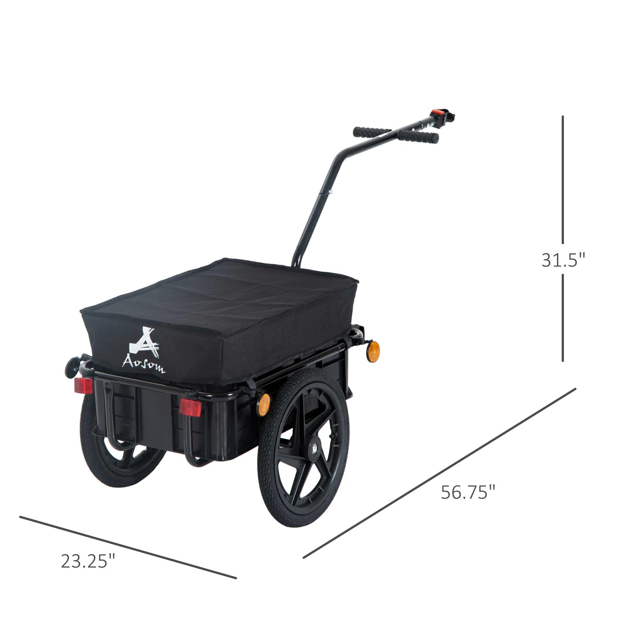 Multi-Functional Bike Trailer, Steel, Large, Black Bike Cargo Trailers at Gallery Canada