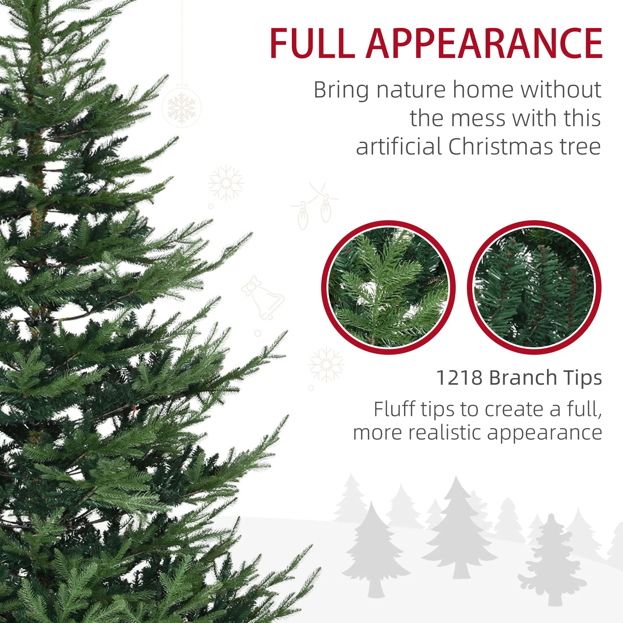 7.5ft Artificial Christmas Tree, Metal Base Artificial Christmas Trees at Gallery Canada