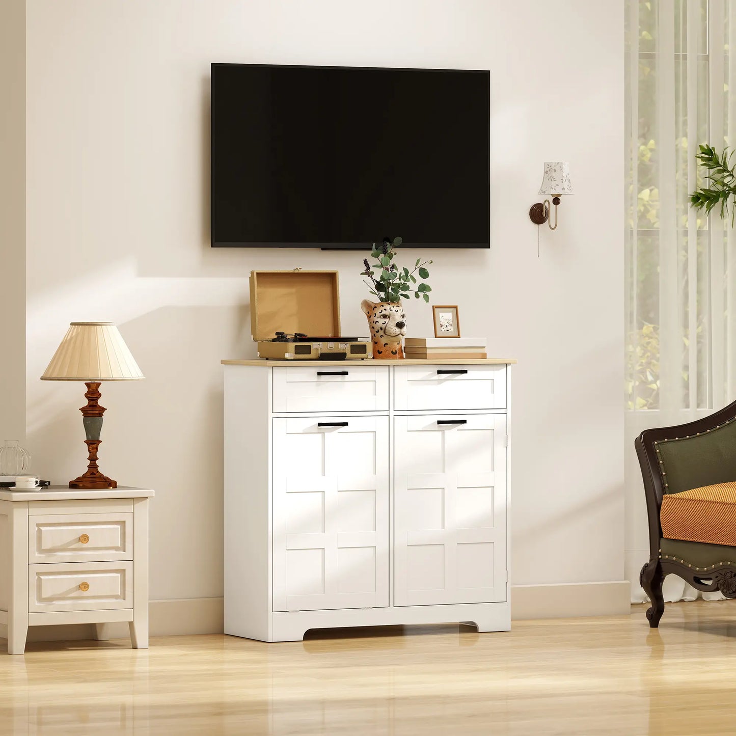 7 Gallon Tilt Out Garbage Cabinet, Kitchen Island, 2 Drawers, White Bar Cabinets at Gallery Canada