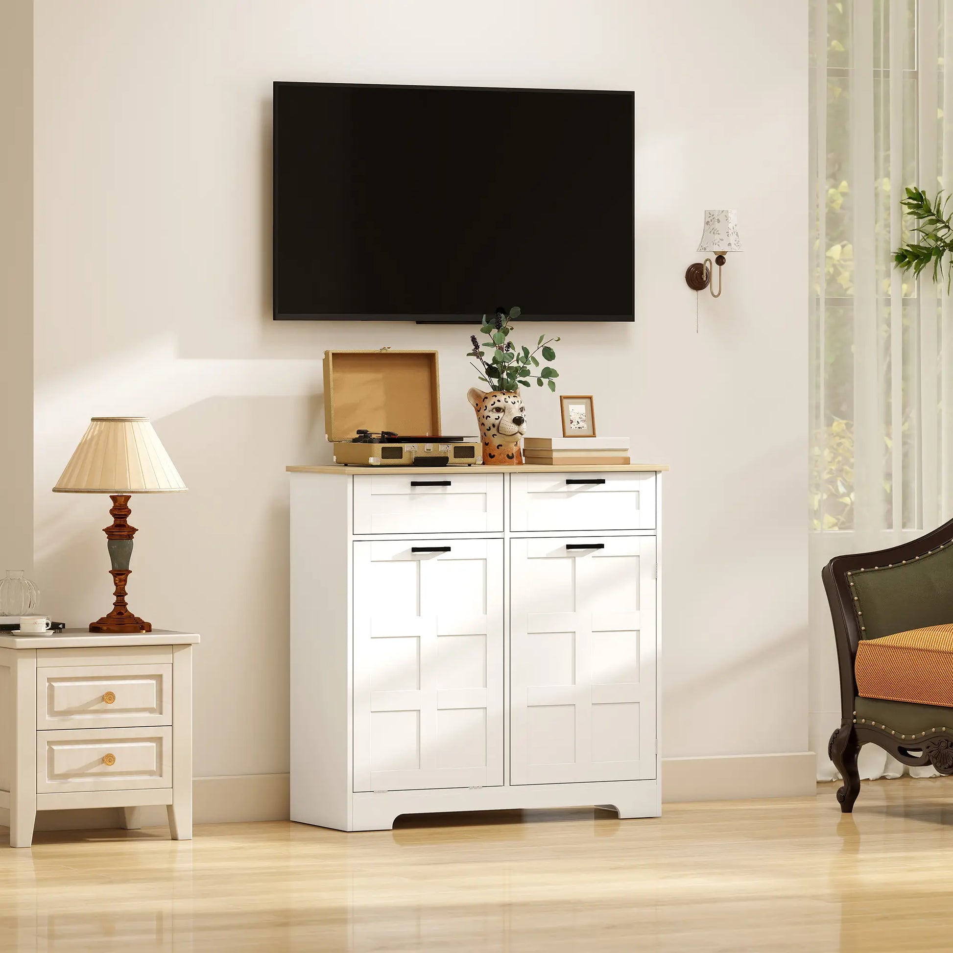 7 Gallon Tilt Out Garbage Cabinet, Kitchen Island, 2 Drawers, White Bar Cabinets at Gallery Canada