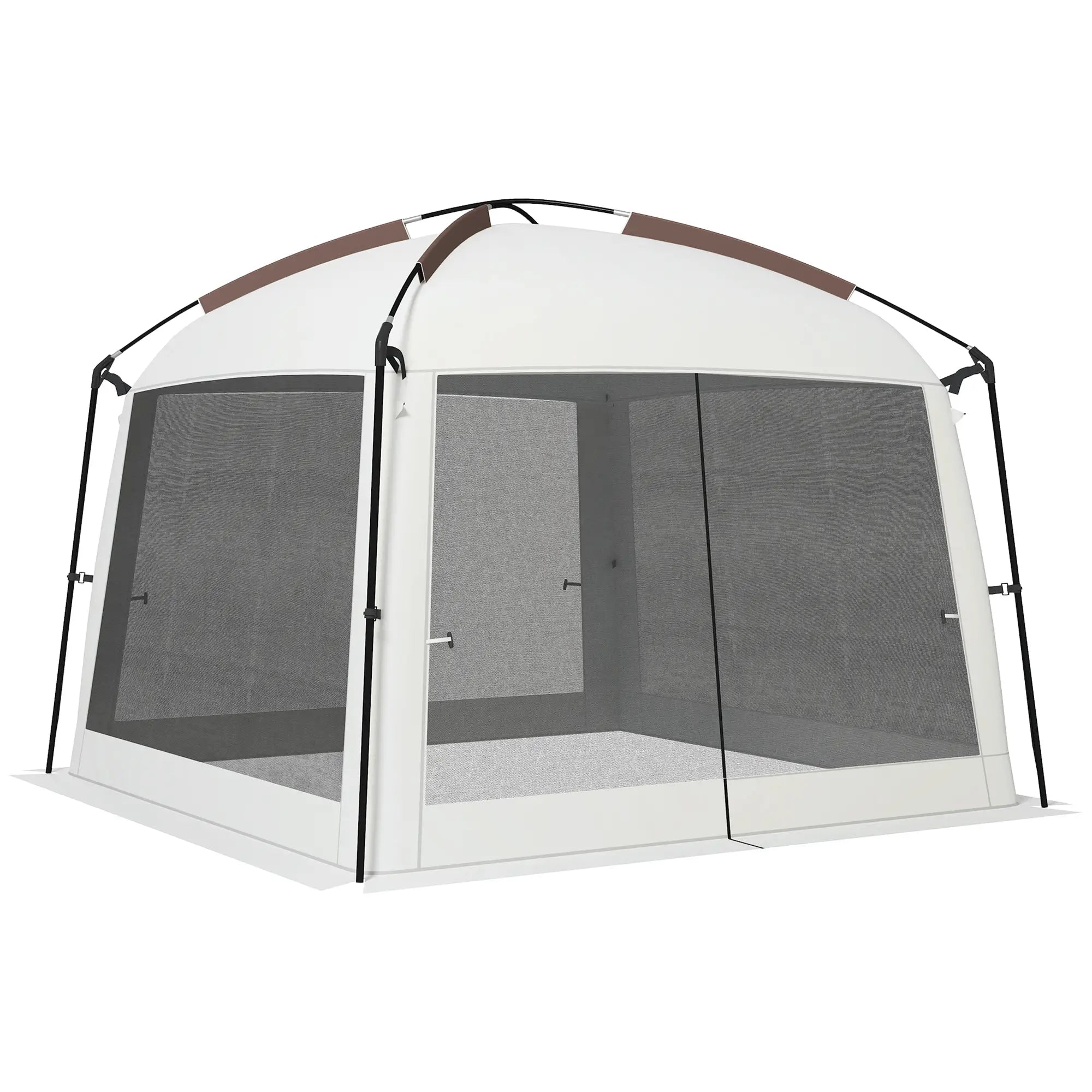 10' x 10' Screen Tent, UV50+ Protection, Fits 6-8 People, White Pop Up Canopies White at Gallery Canada
