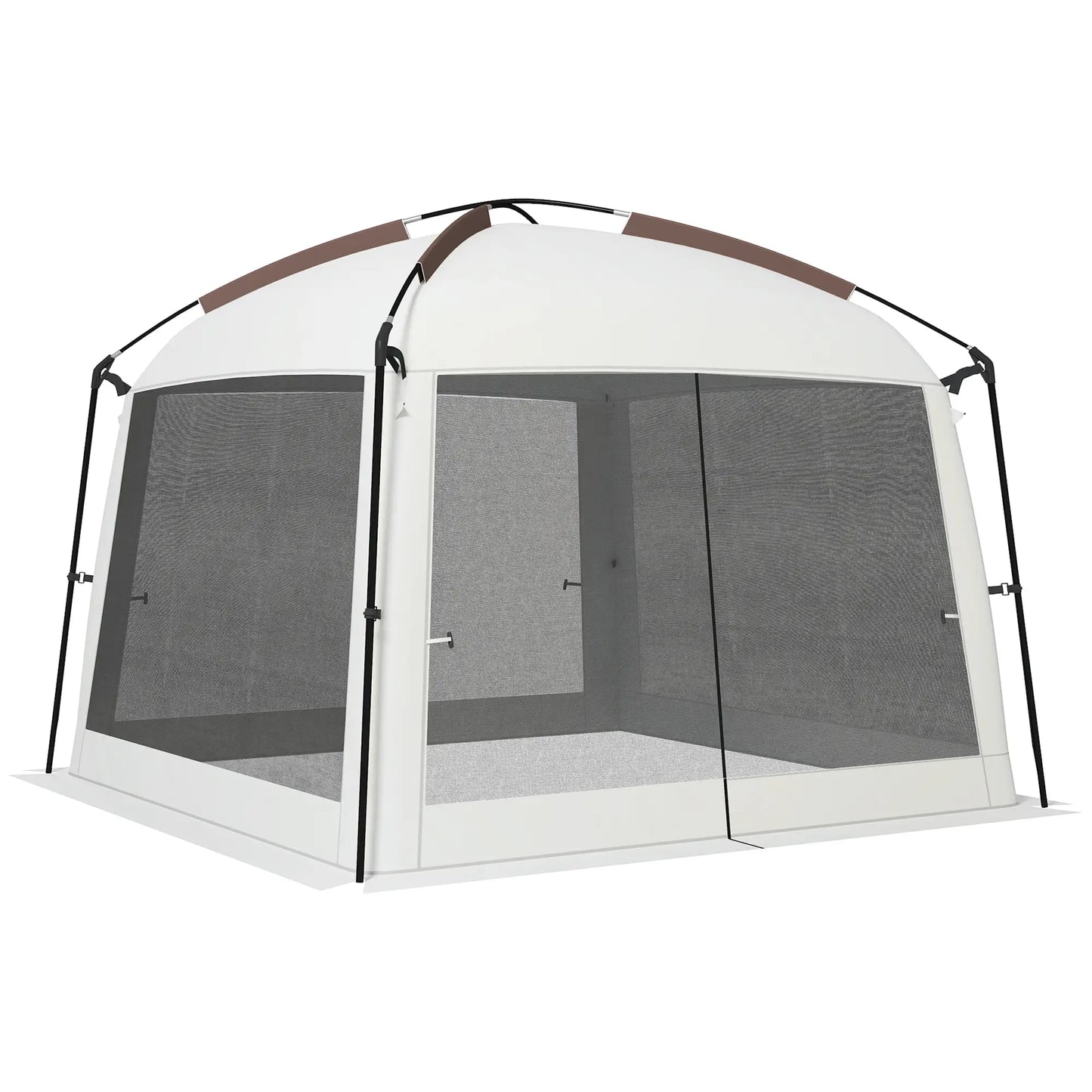 10' x 10' Screen Tent, UV50+ Protection, Fits 6-8 People, White Pop Up Canopies White at Gallery Canada