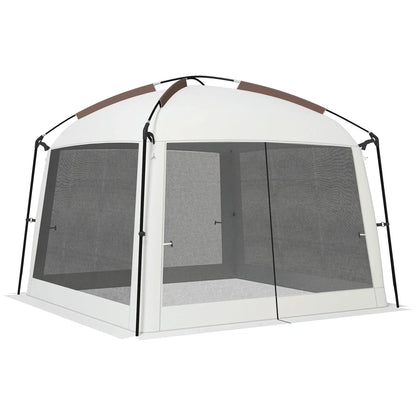 10' x 10' Screen Tent, UV50+ Protection, Fits 6-8 People, White Pop Up Canopies White at Gallery Canada