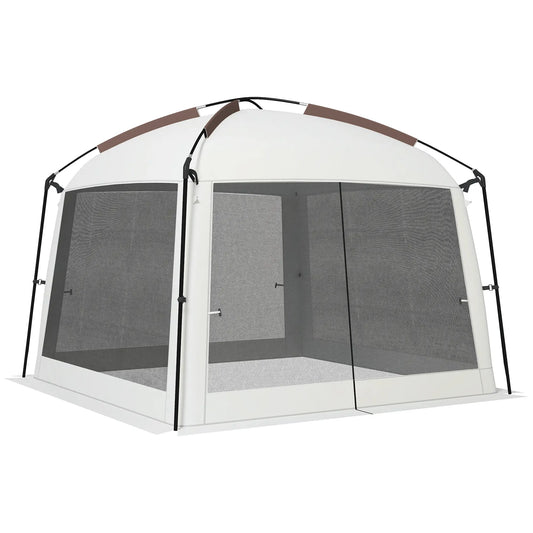 10' x 10' Screen Tent, UV50+ Protection, Fits 6-8 People, White Pop Up Canopies White at Gallery Canada
