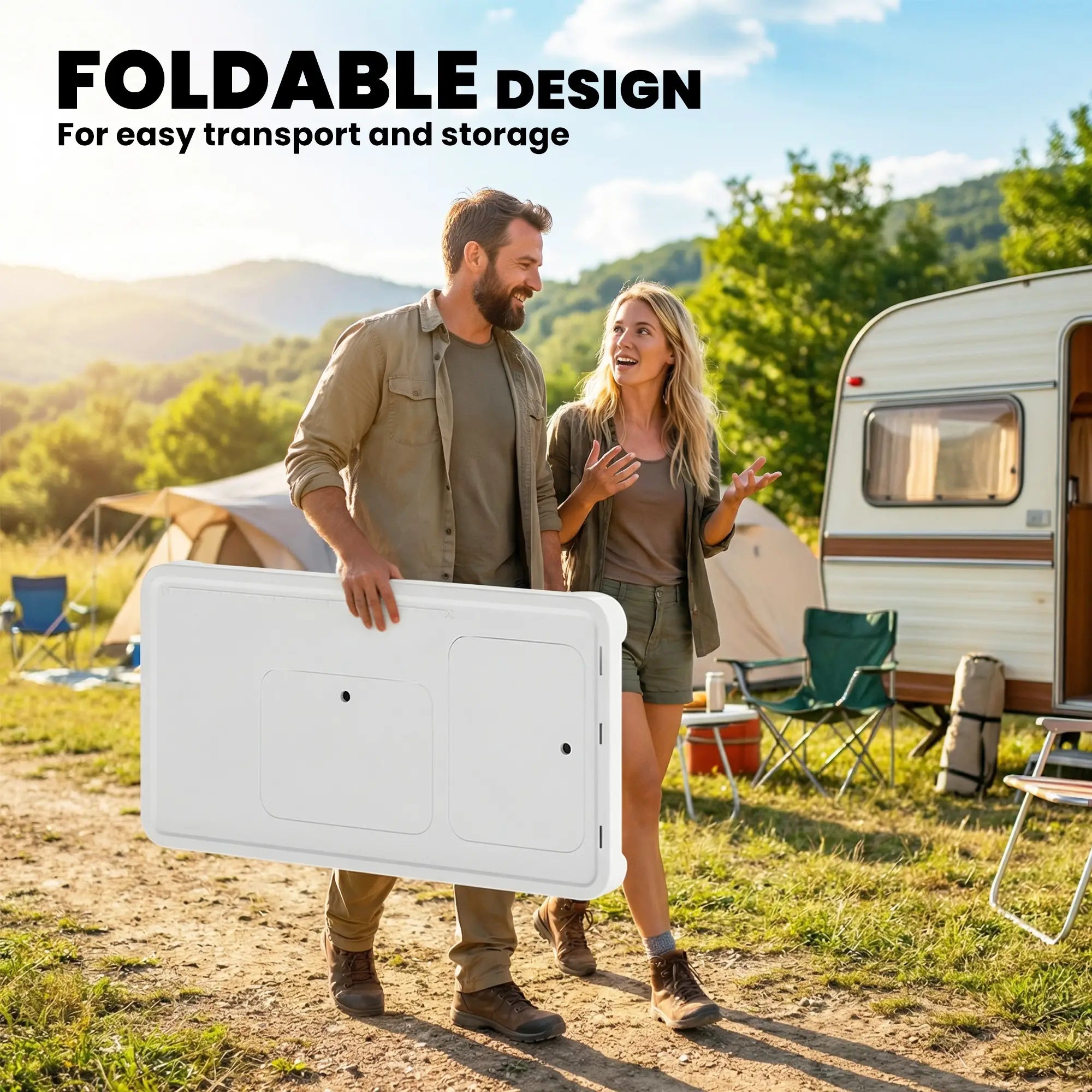Folding Portable Camping Sink, Side Shelf, Bottom Rack, White Picnic Tables & Camping Chairs at Gallery Canada