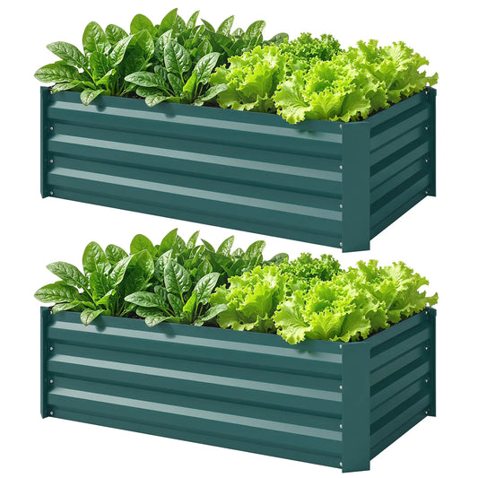 Galvanized Raised Garden Beds, Outdoor Planter Box, Green Raised Garden Beds Green at Gallery Canada