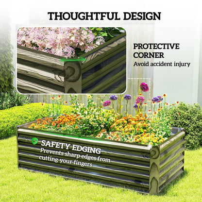 6' x 3' x 2' Raised Garden Bed, Galvanized Planter Box, Light Wood Effect Galvanized Planter Boxes at Gallery Canada