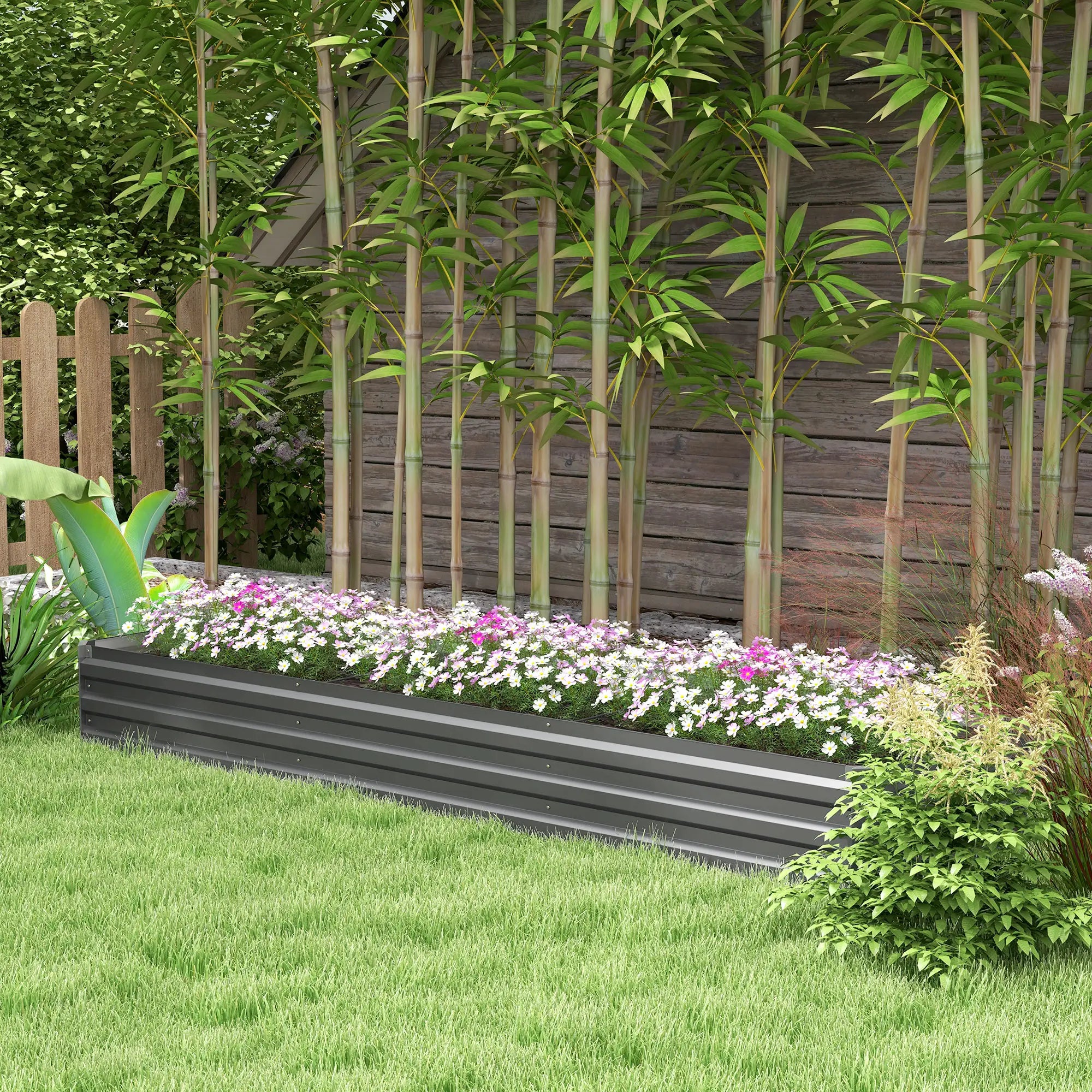 8'x2'x1' Galvanized Raised Bed, Elevated Planter Box, Dark Grey Raised Garden Beds at Gallery Canada