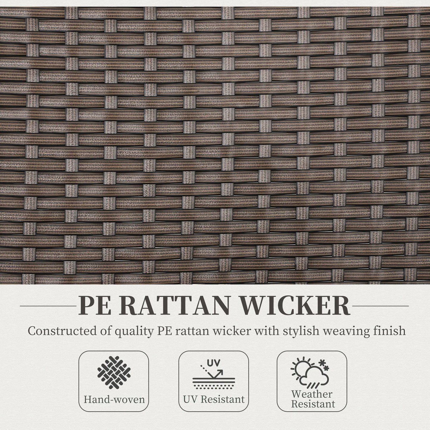 Folding Wicker Patio Dining Chair, 5-Level Reclining, Wooden Armrests, Brown Patio Chairs at Gallery Canada