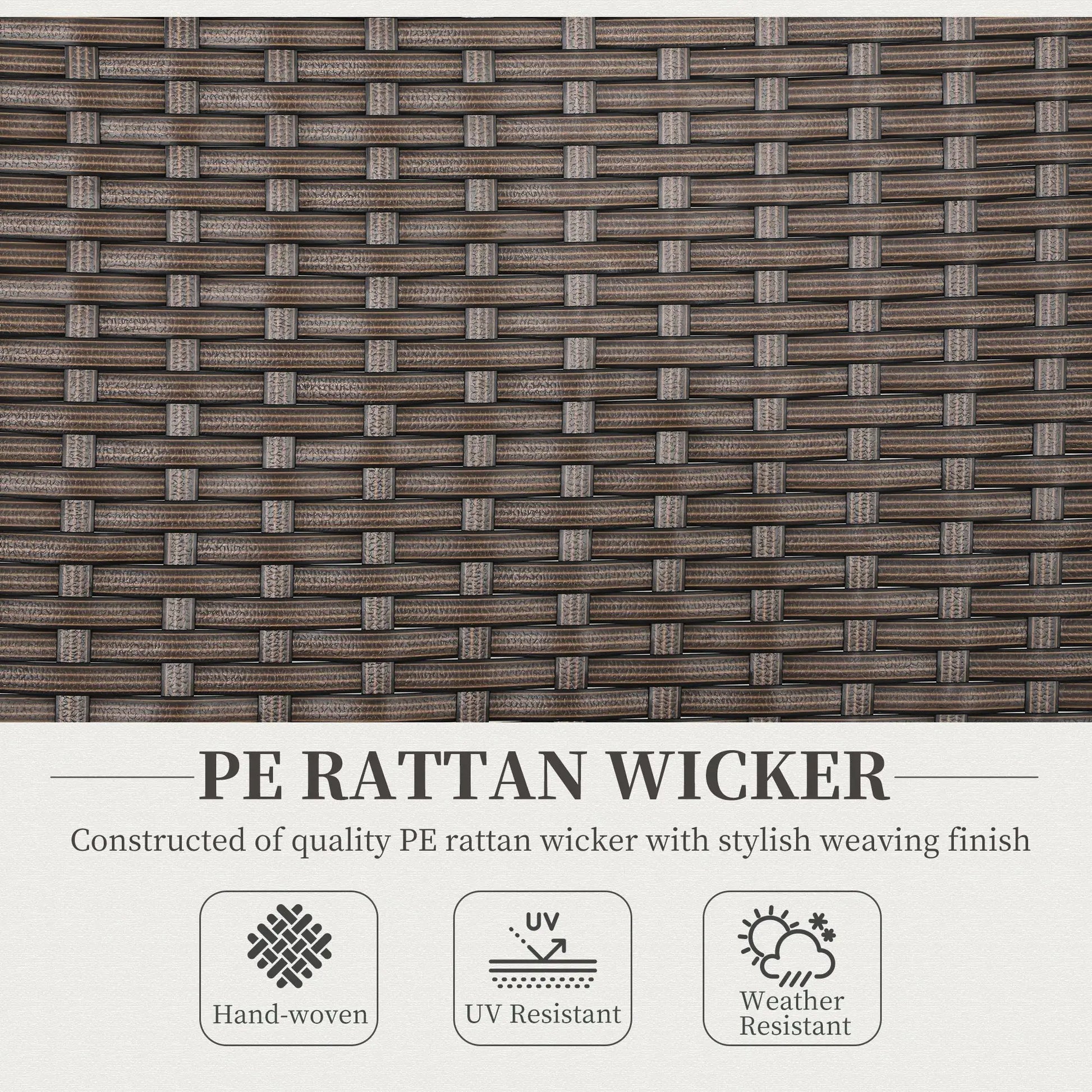 Folding Wicker Patio Dining Chair, 5-Level Reclining, Wooden Armrests, Brown Patio Chairs at Gallery Canada