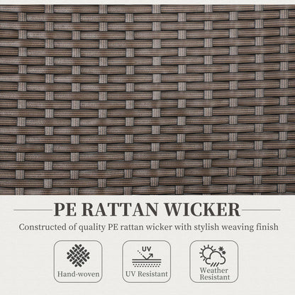 Folding Wicker Patio Dining Chair, 5-Level Reclining, Wooden Armrests, Brown Patio Chairs at Gallery Canada