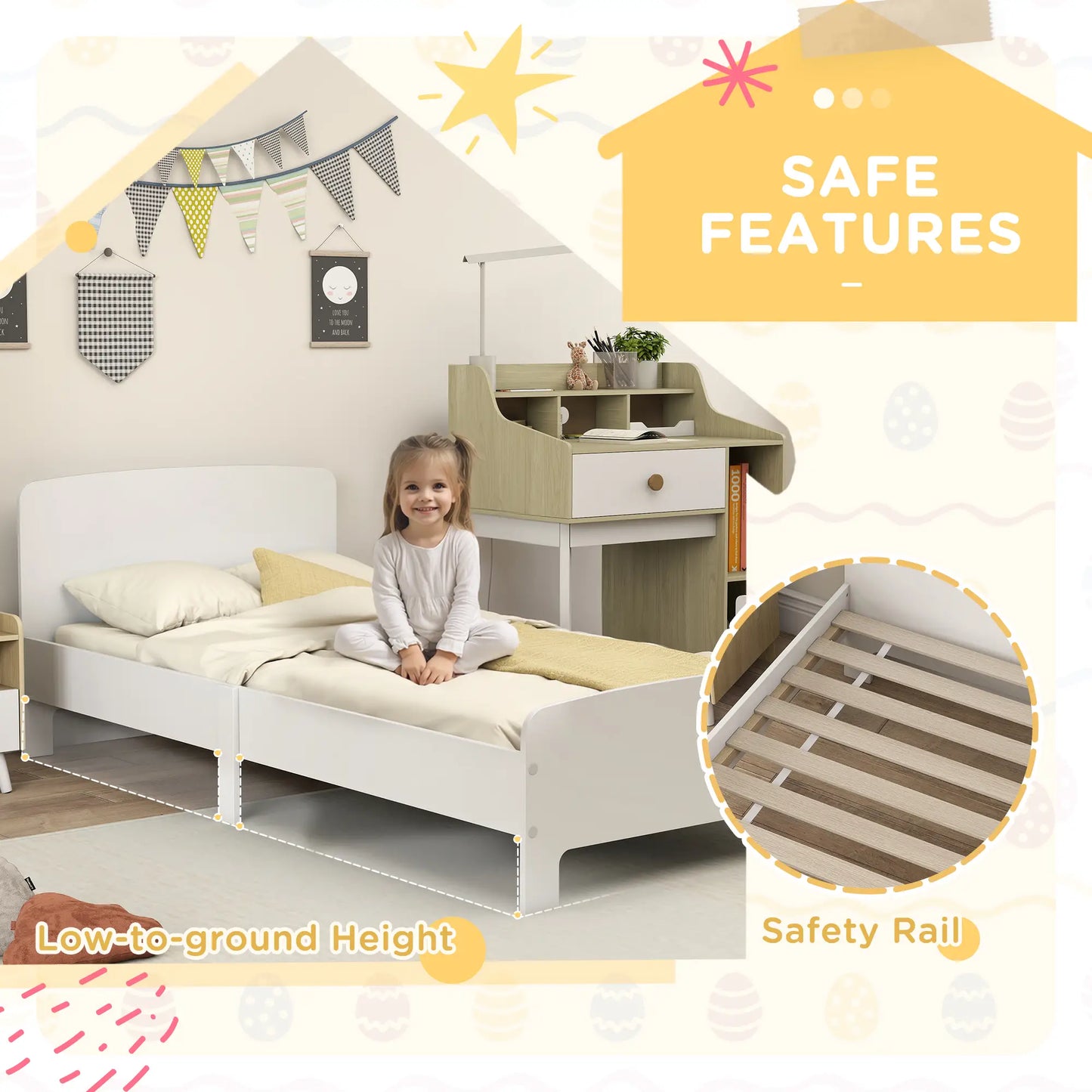 Toddler Bed Frame, 3-12 Years, White Kids Bedroom Furniture at Gallery Canada