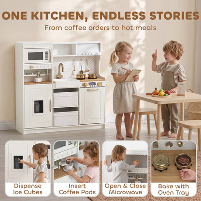 Kids Kitchen Playset With Coffee Machine, 3+, White Play Kitchen at Gallery Canada