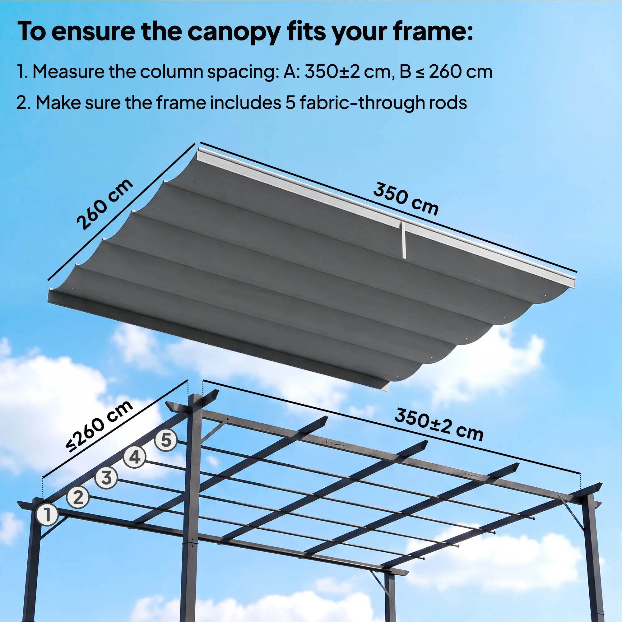 8.5' x 11.5' Pergola Canopy Replacement, Fit 10' x 13' Frame, Light Grey Gazebo Canopy Replacement at Gallery Canada