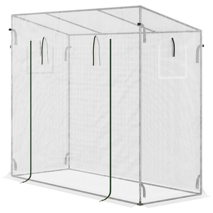 6.6' x 2.5' x 5.5' Walk-In Greenhouse, Steel Frame, White Walk In Greenhouses at Gallery Canada