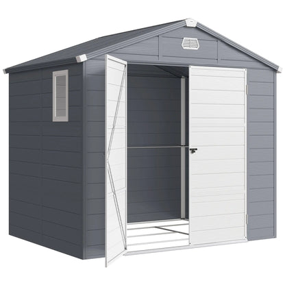 8' x 6' Plastic Garden Storage Shed, Latch Door, Vents, Dark Grey Sheds at Gallery Canada