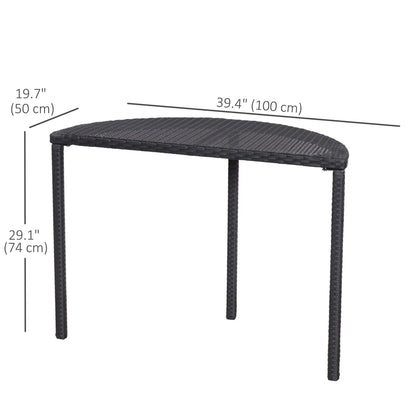 Half Round Side Table, PE Rattan Coffee Table, Black Patio Side Tables at Gallery Canada