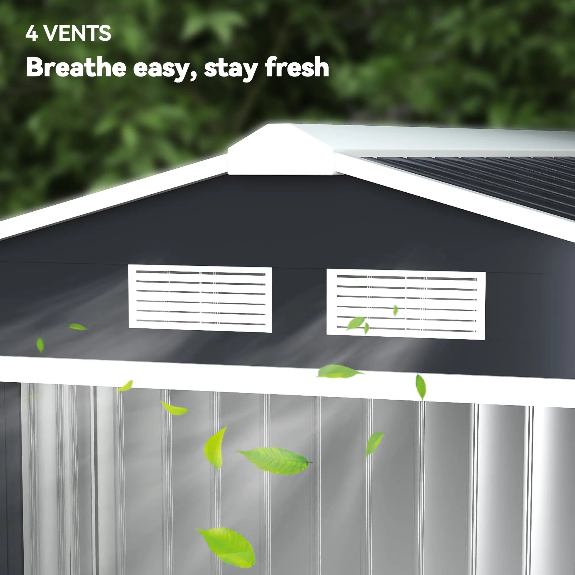 7' x 4' x 6' Garden Storage Shed, Metal Tool House, Dark Grey Sheds at Gallery Canada